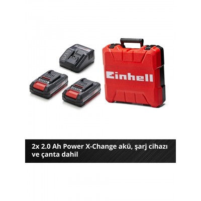 Einhell Tp-Cd 18/50 Li i Bl Kömürsüz Akülü Darbeli Matkap - 18V 2AH Çift Akülü Set