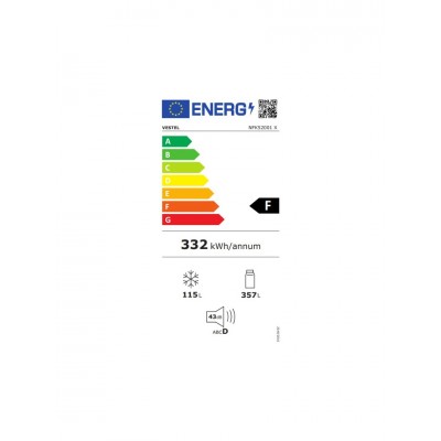 Vestel NFK52001 x 471 lt No-Frost Buzdolabı Gri