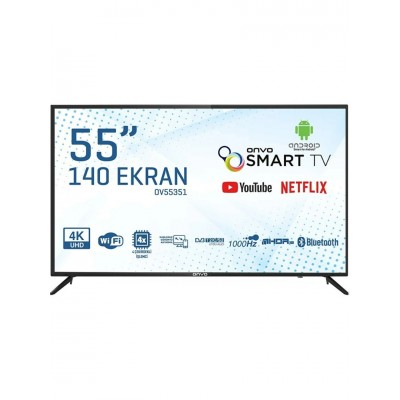 Onvo OV55351 55" 140 Ekran Uydu Alıcılı 4K Ultra HD Android Smart LED TV