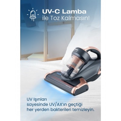 Fakir Uvax UV-C Işınlı Yatak ve Koltuk Temizleyici Toz Torbasız Süpürge