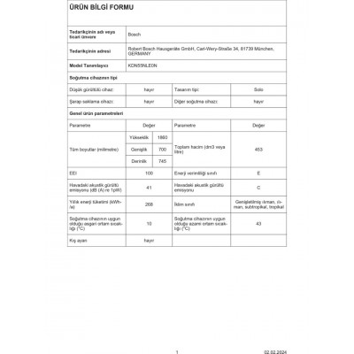 Bosch KDN55NLE0N 453 Lt Inox Görünümlü No-Frost Buzdolabı