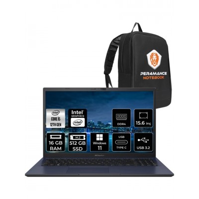 Asus Expertbook Intel Core I5 1235U 16GB 512GB SSD 15.6" Fhd W11H Taşınabilir Bilgisayar B1502CBA-BQ0555 & Per4 Çanta