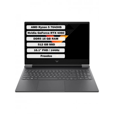 HP Victus Gaming 16-S0035NT Ryzen 5 7640HS 16GB 512GB SSD RTX4060 Freedos 16.1" FHD Taşınabilir Bilgisayar 7Z5Z2EA