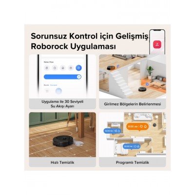Roborock Q8 Max Vacuum Cleanner Robot Süpürge Siyah