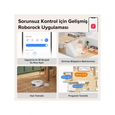 Roborock Q8 Max Vacuum Cleanner Robot Süpürge Beyaz
