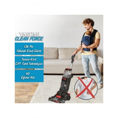 Yasomi VCW95 Clean Force Pro Dikey Halı Koltuk Yıkama ve Leke Çıkarma Makinesi