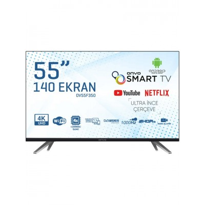 Onvo OV55F350 55" 140 Ekran Uydu Alıcılı 4K Ultra HD Smart LED TV (Çerçevesiz)