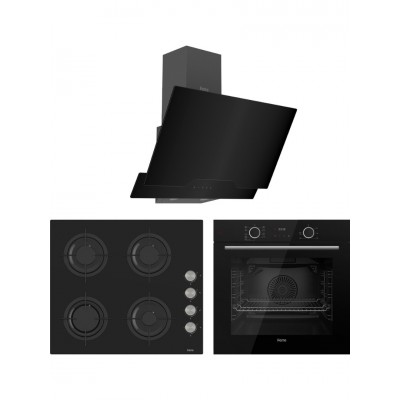 Ferre Fryart Cs Serisi Siyah Ankastre Cam Set (D063 + CS205 + XE63CS)