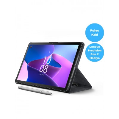 Lenovo Tab M10 Plus (3rd Gen) TB128FU 10.6'' 4GB + 128GB 2K 10.6'' Wi-Fi Tablet ZAAM0175TR Kılıf ve Lenovo Precision Pen 2 Hediyeli